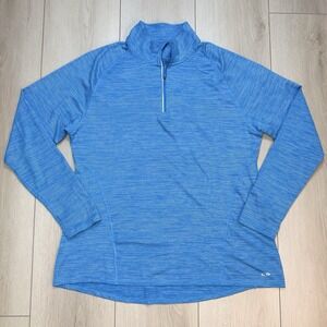 Champion‎ DuoDry Womens XXL Blue Quarter Zip Running Pullover Athletic Top Shirt